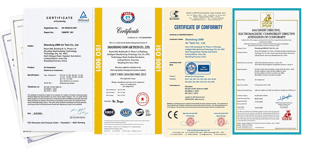 UMW Air Compressor Certificate