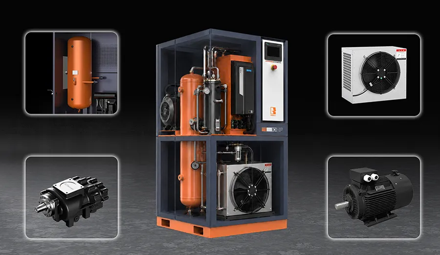 Micro screw air compressor structures