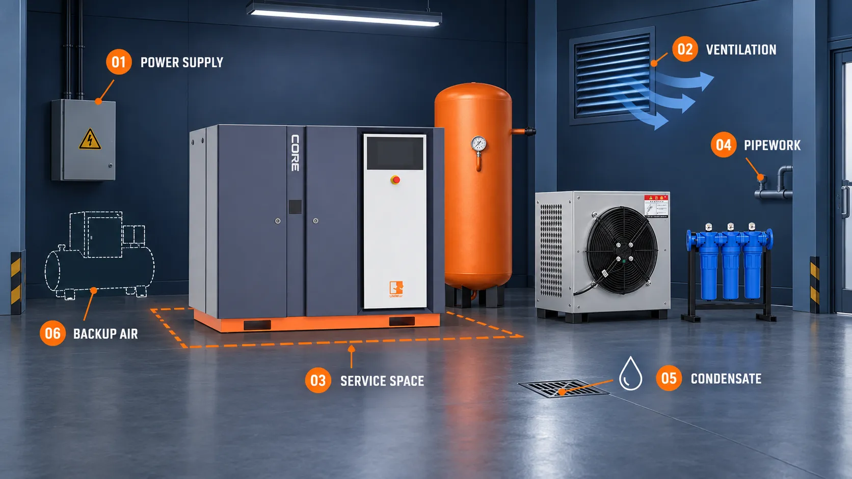 Screw Air Compressor Installation