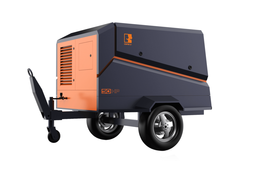 Towable portable diesel compressor